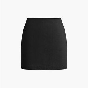 Linen Mini Skirt - Black